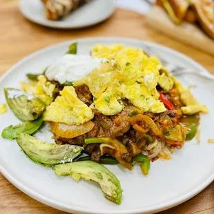 Chipotle Skillet with scrambled eggs