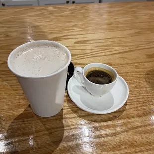 Chai latte &amp; double espresso shot