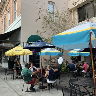 A section of their sidewalk cafe
