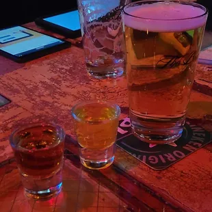 Beer and pickleback shot
