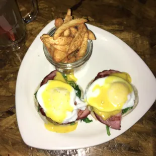 Eggs Benedict with ham, no capers because I don&apos;t love them.