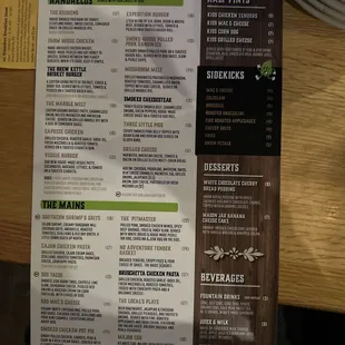 the menu