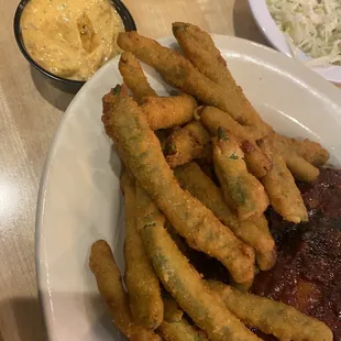 Fried green beans with Cajun remoulade