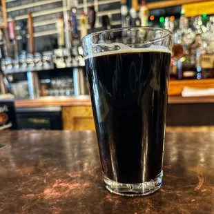 A glass of Monacle. Amazing peanut butter stout