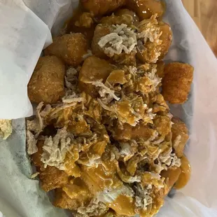 Buffalo chicken loaded tot bowl