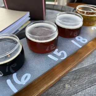 Flight. Great selection of local beers on tap.