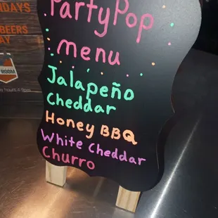 a menu sign