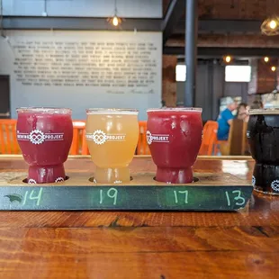 three different types of beer