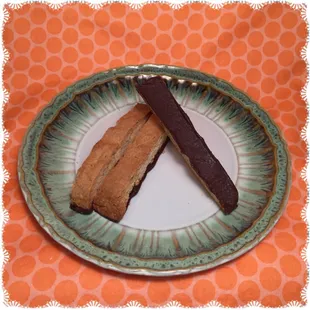 Biscotti for beer lovers! Almond flavored with spent grain from local craft breweries