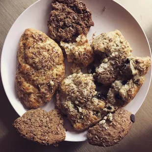 Selection of spent grain scones and cookies