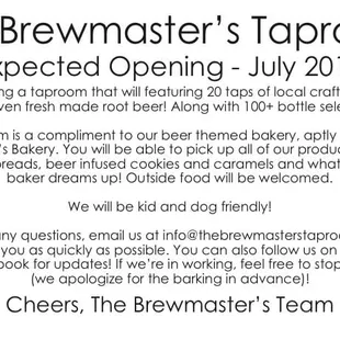 They&apos;re opening their taproom and bakery in July!!