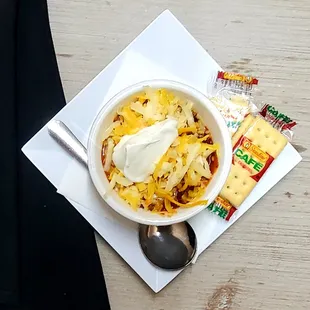 a bowl of cereal and crackers