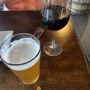 Ice cold beer and wine