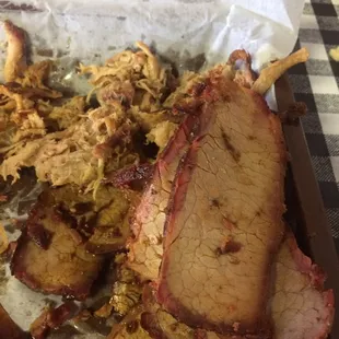 Brisket and pulled pork