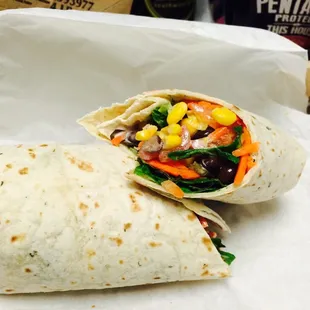 My Southwestern veggie wrap.