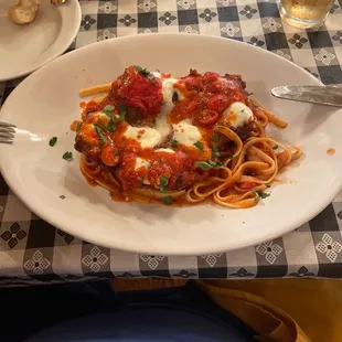 a plate of spaghetti and sauce