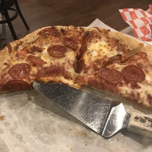 Pepperoni pan pizza