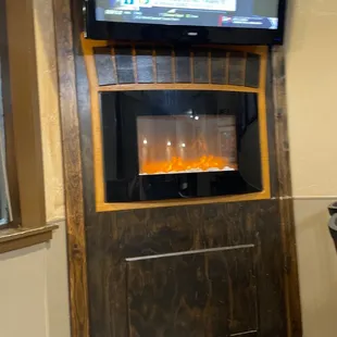 Inside fireplace