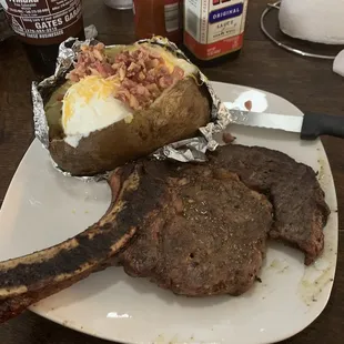 Steak and loaded potato