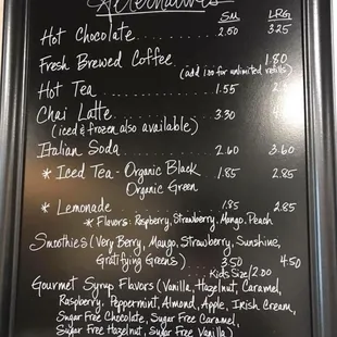 Menu board