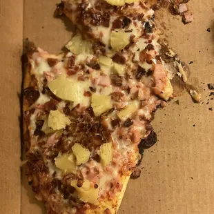 Half a Hawaiian pizza