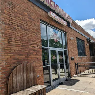 the entrance to the restaurant