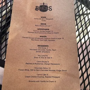 The Brick's specials today.