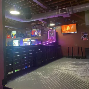 Stage area along with some games.