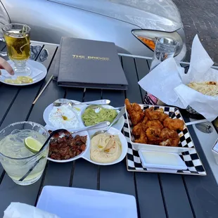 Fried Buffalo Califlower &amp; Mix Dips Plate