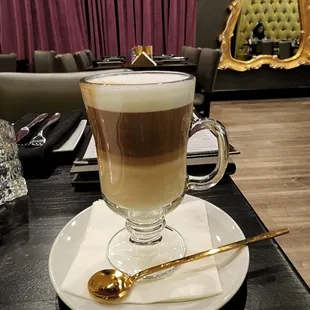 My cappucino with a golden spoon