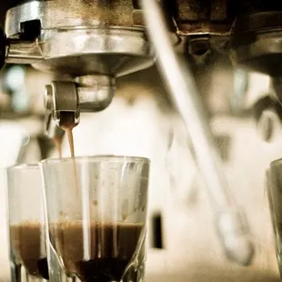 a espressor being filled with coffee