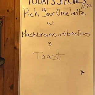 Daily specials
