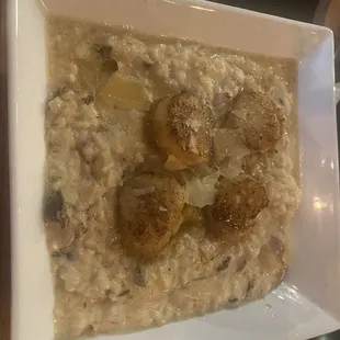 Scallops with Parmesan risotto- excellent!!