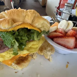 Croissant and fresh fruit!