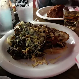 Chili cheese dog was loaded!