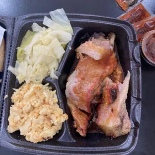 Brisket Plate w/ Cabbage and mac and cheese