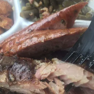 That rib is being torn with a PLASTIC fork y&apos;all