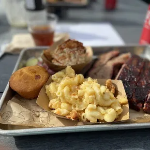 Ribs, brisket, Mac &amp; cheese