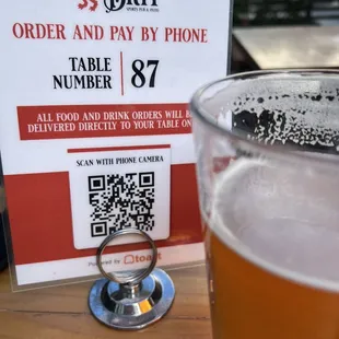Grab a menu. Order and pay through the QR code.