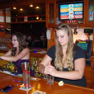 two women at a bar