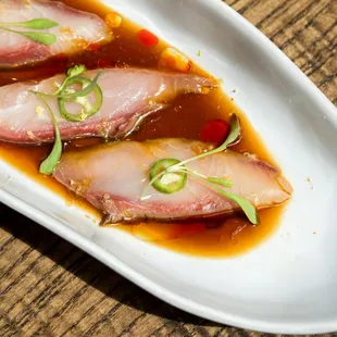 Hamachi Crudo Sliced Serrano Chiles