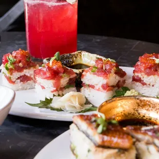 sushi, sashimi, sushi and sashimi, food