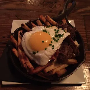 The poutine was amazing with the egg
