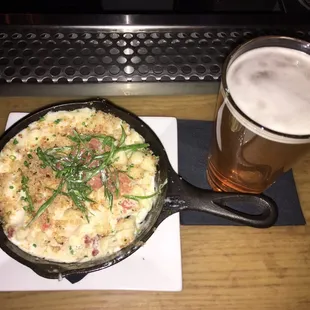 Incredible Mac &amp; cheese with crab and bacon!
