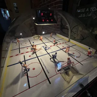 a hockey game being played