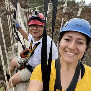 We got to sit and admire the views on one of the bridges on the combo course!