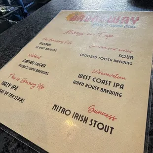 Menu choices