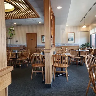 a restaurant with tables and chairs