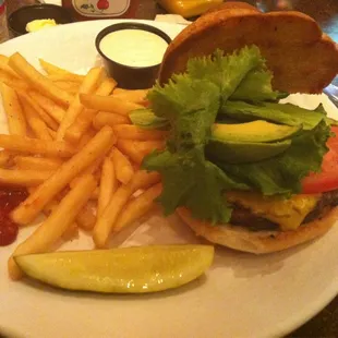 Cheeseburger with avocado