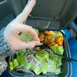 My chicken kabob plate